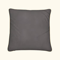 Samphire Whitstable cushion reverse – grey linen with gold detail by LRM Studio