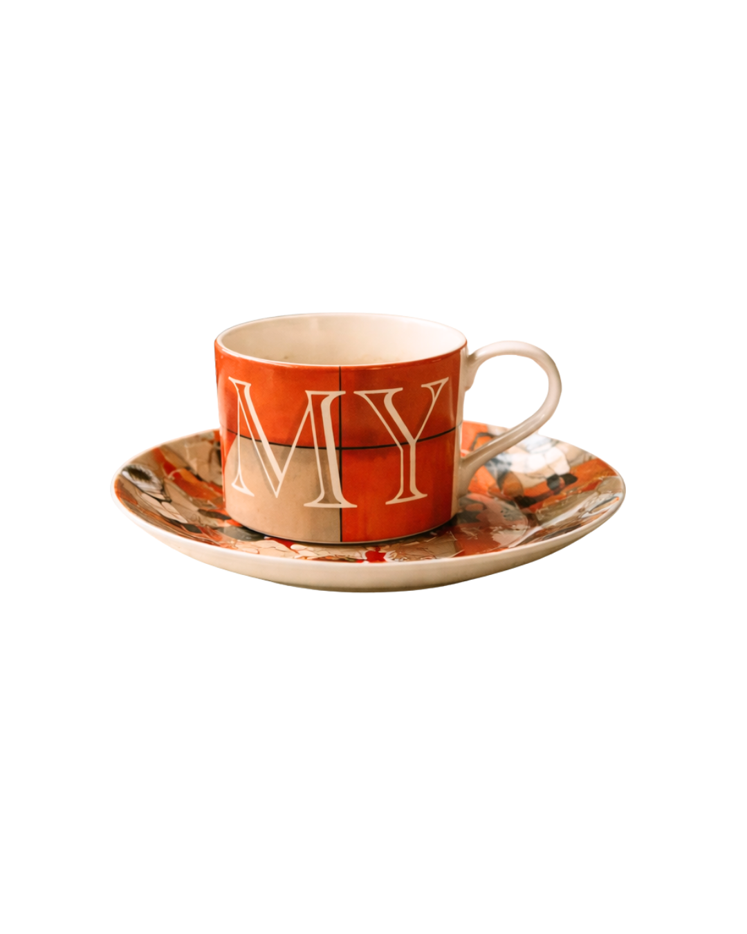 'Kiss My' bone china cup and saucer set – LRM Studio in lifestyle setting