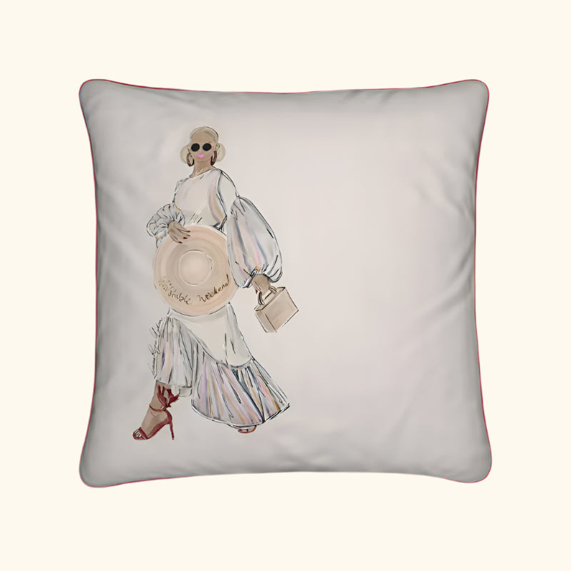 Lady Whitstable luxury cushion – front view on white background by The LRM Studio