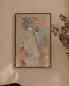 A Touch of Whitstable fine art print by LRM Studio – woman with heart, framed on beige wall