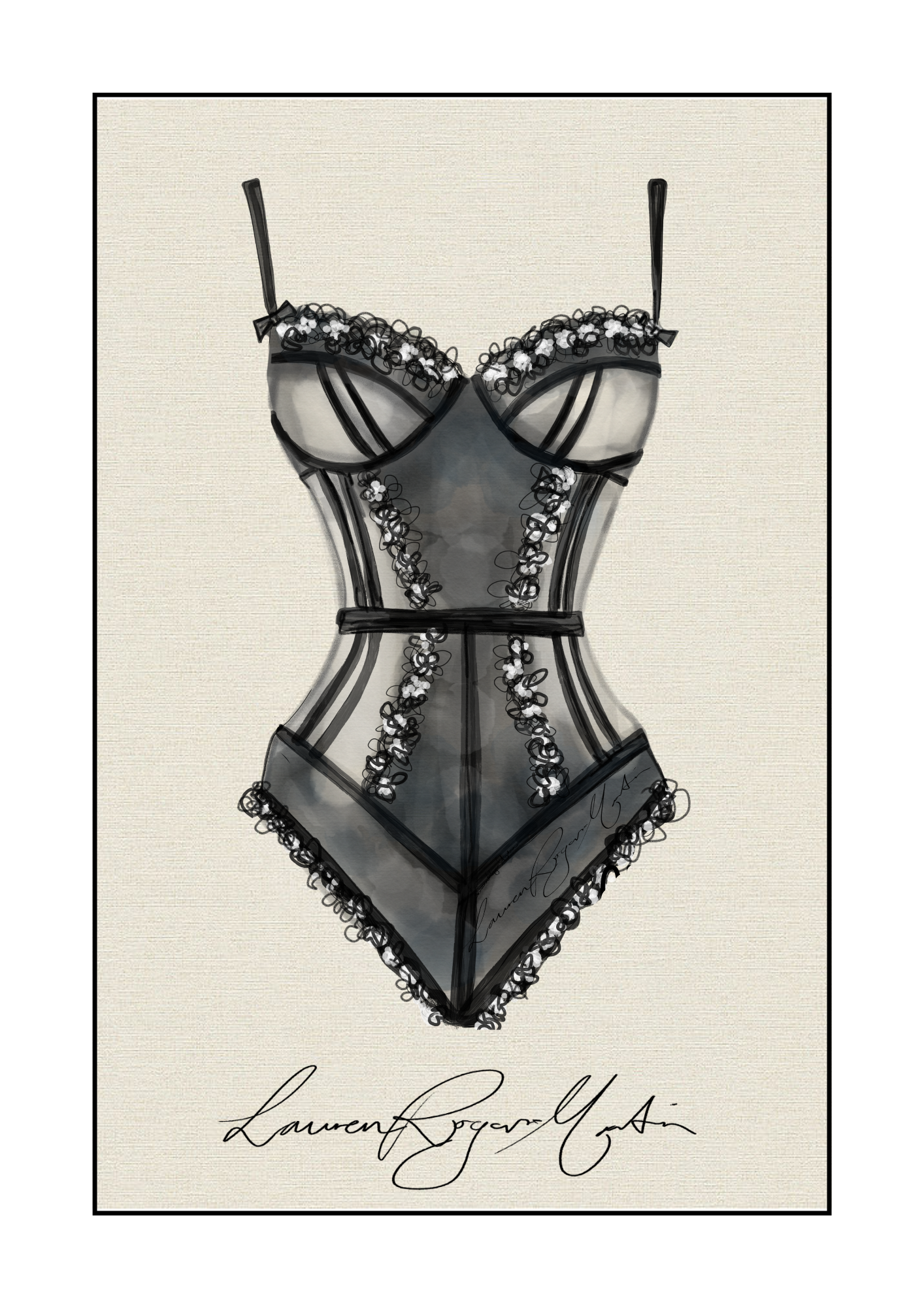 Black Lingerie Poster Print