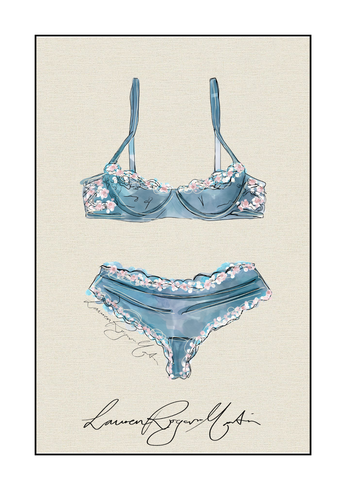 Blue Lingerie poster print unframed – Lauren Rogers-Martin