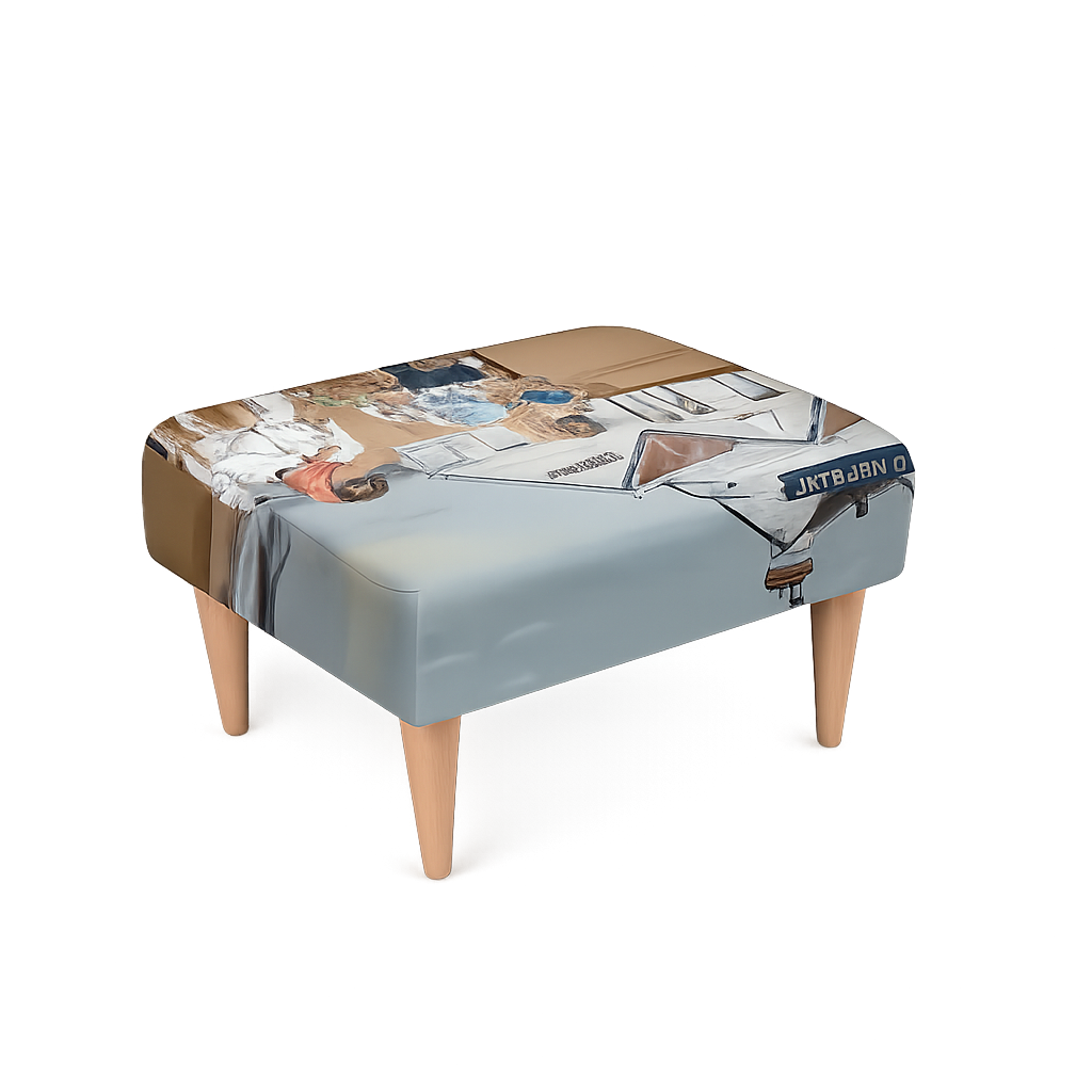 Friendship on Whitstable Beach luxury footstool detail – The LRM Studio