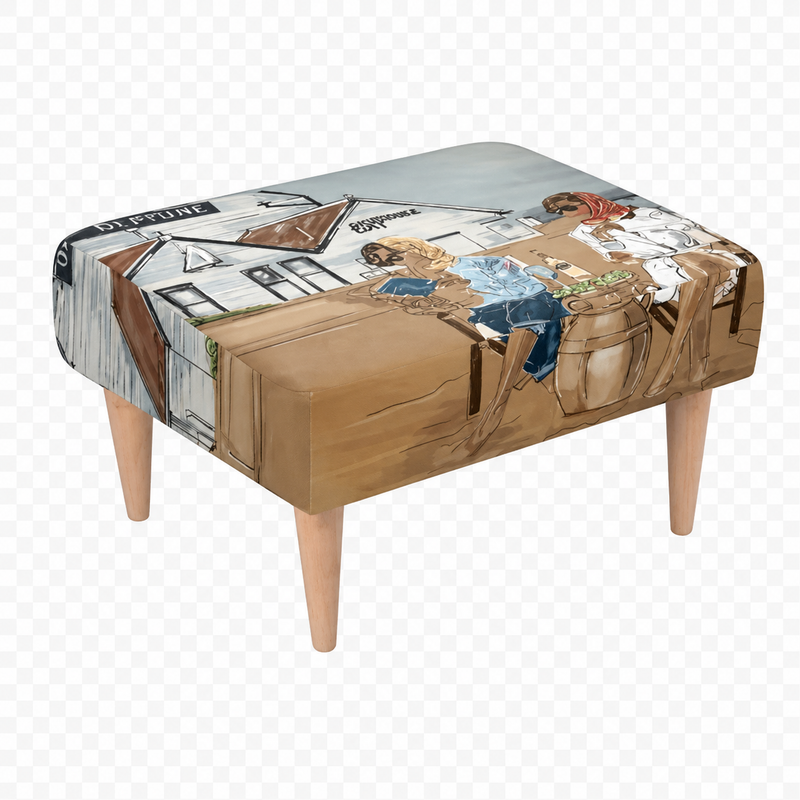 Friendship on Whitstable Beach -  Luxury Footstool