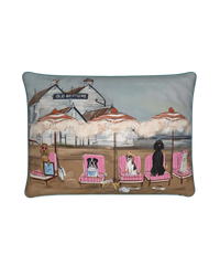 Dogs of Whitstable luxury cushion by LRM Studio – front view on white background
