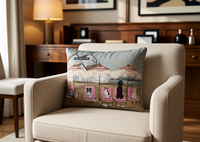 Dogs of Whitstable luxury cushion by Lauren Rogers-Martin – five Whitstable dogs fine art cushion