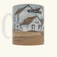 Friendship at the Old Neptune ceramic mug lifestyle view – LRM Studio