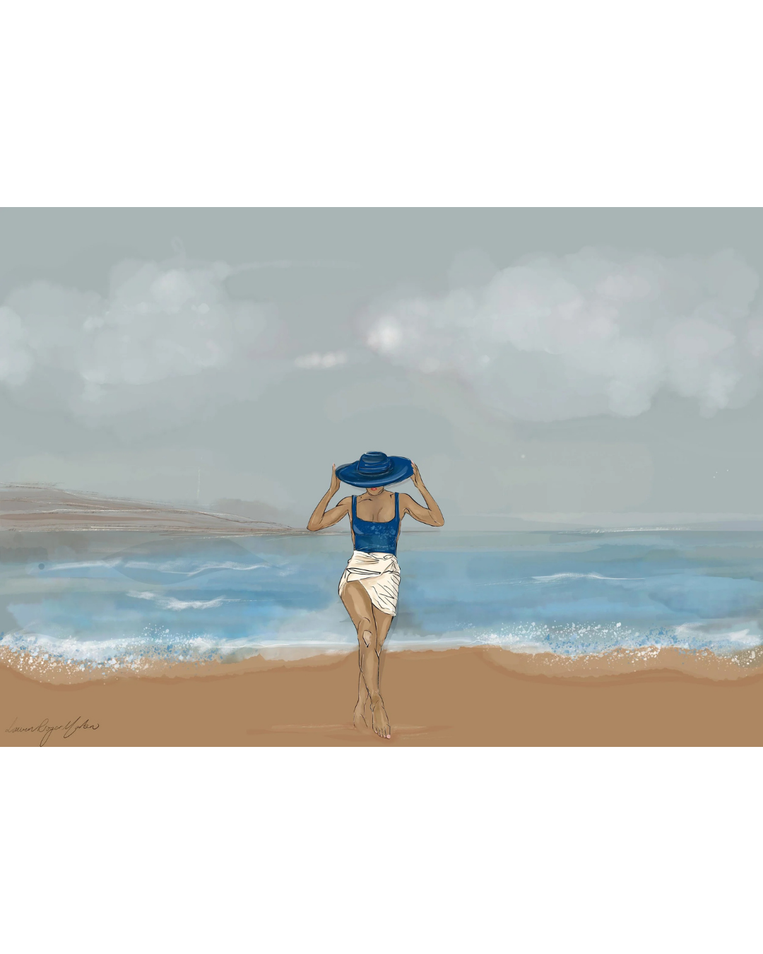 Just Me on Whitstable Beach fine art print wall display – Lauren Rogers-Martin