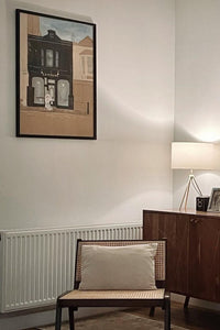 Samphire Whitstable cushion lifestyle detail – The LRM Studio fine art homeware