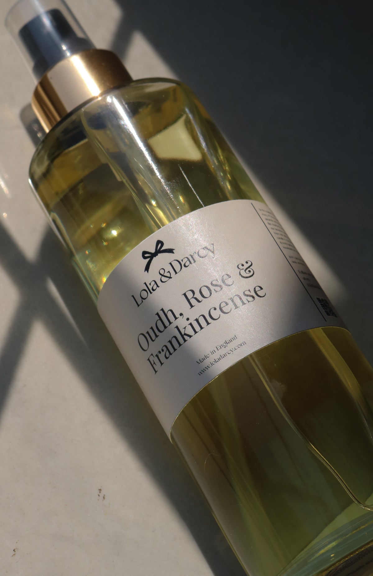 Oudh, Rose & Frankincense room spray in lifestyle setting – The LRM Studio Whitstable