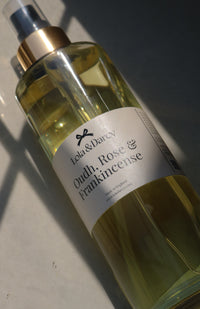 Oudh, Rose & Frankincense room spray in lifestyle setting – The LRM Studio Whitstable