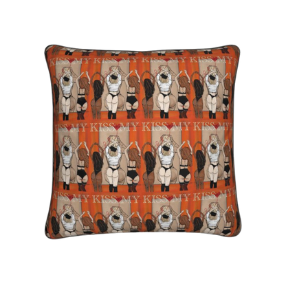'KISS MY...' Art Statement Cushion (60 × 60 cm)