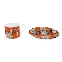 'Kiss My' bone china cup and saucer set by Lauren Rogers-Martin – handmade in the UK