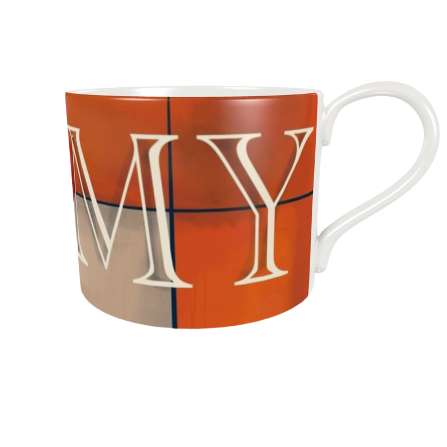 “Kiss My designer cup and saucer in gift packaging — fine bone china handmade in the UK, exclusive design, 4–10 day production time