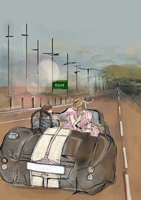 M2 To Kent print detail by Lauren Rogers-Martin – Whitstable journey art