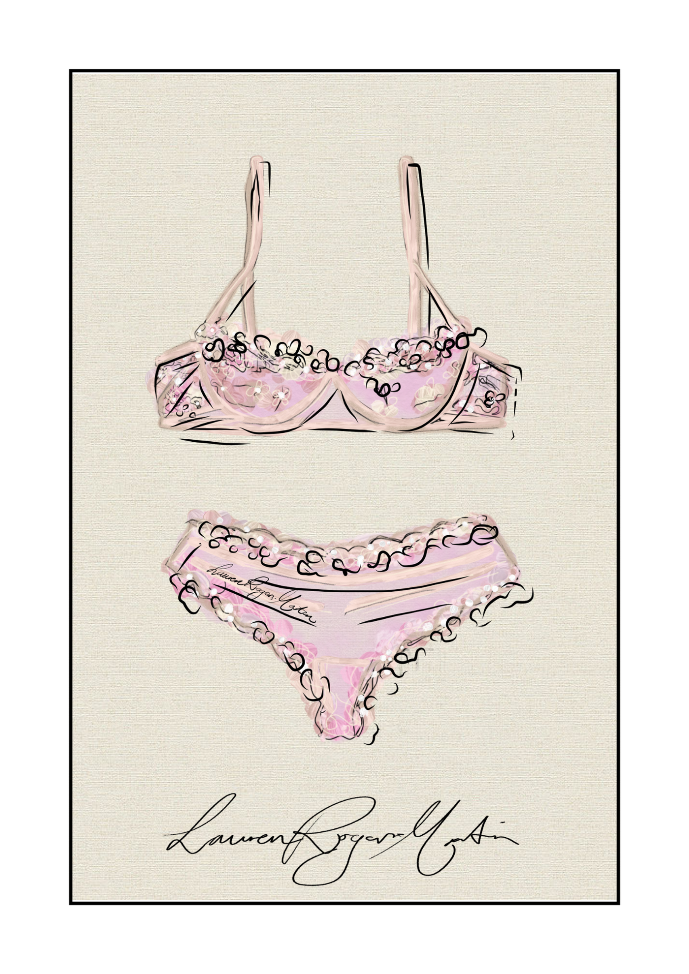 Pink Lingerie poster print unframed – Lauren Rogers-Martin