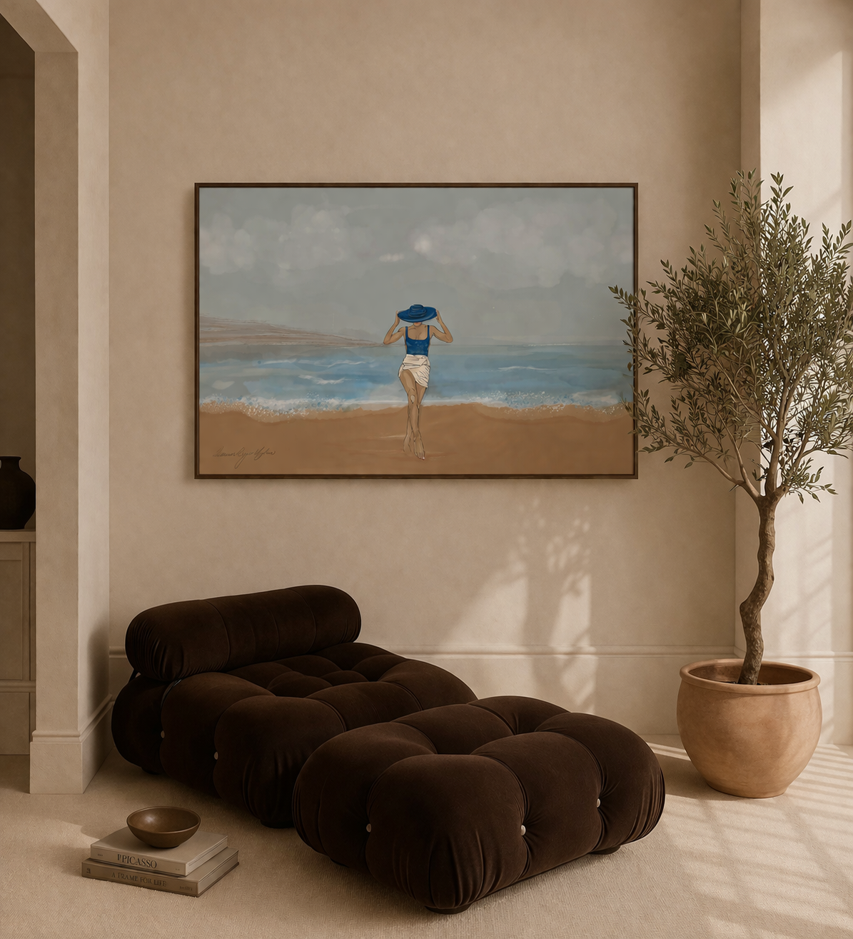 Just Me on Whitstable Beach print in lifestyle setting – The LRM Studio