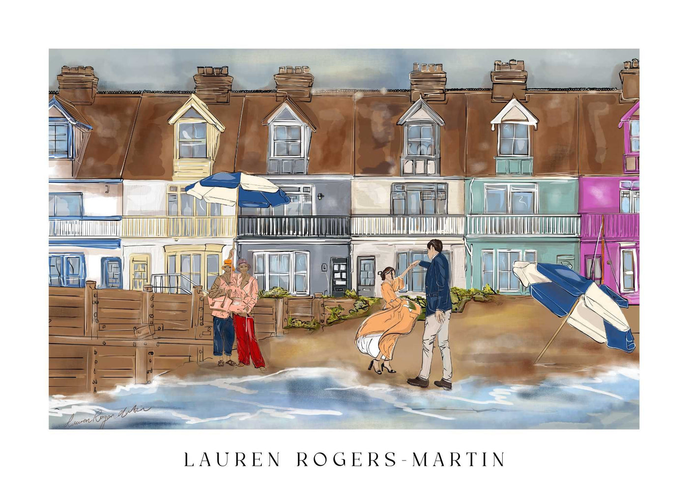 A Dance on Whitstable Beach poster print in situ – The LRM Studio