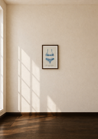 Blue Lingerie print detail – The LRM Studio bold female wall art