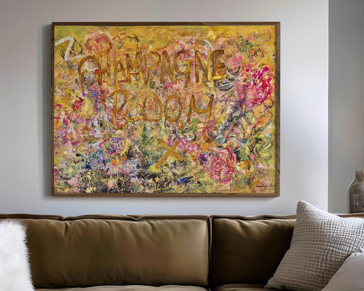 Champagne Room V4 painting on white background – Lauren Rogers-Martin original