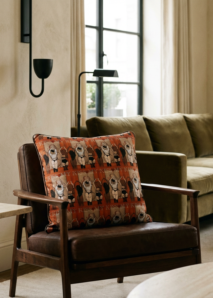 'KISS MY...'  Cushion  (60×60 cm)