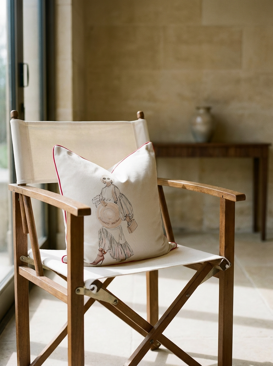 Lady Whitstable luxury cushion by LRM Studio – front lifestyle view