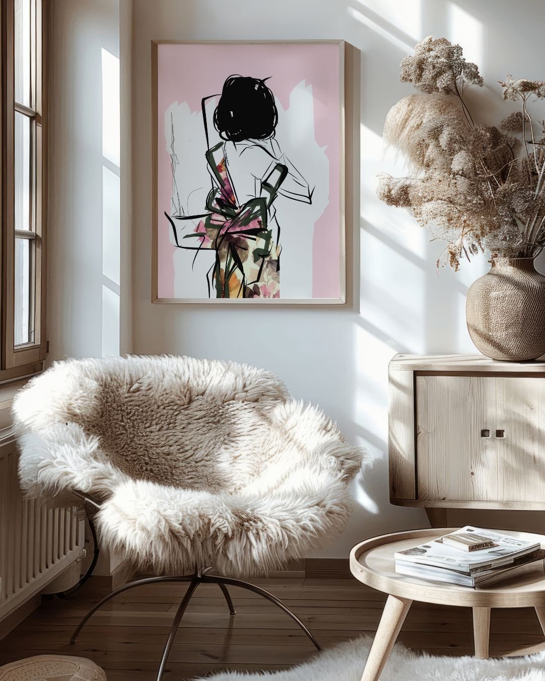 Floral Reverie – Feminine Elegance Art Print