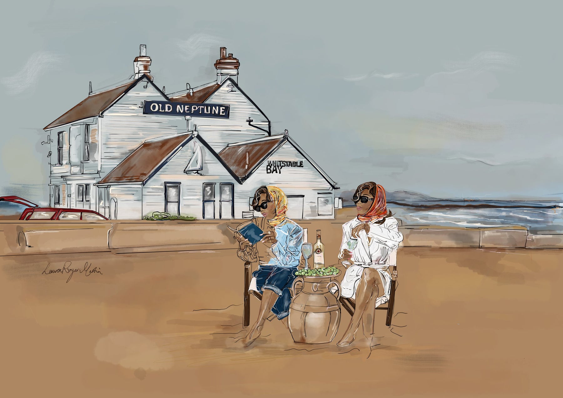 Friendship at the Old Neptune – original artwork by Lauren Rogers-Martin