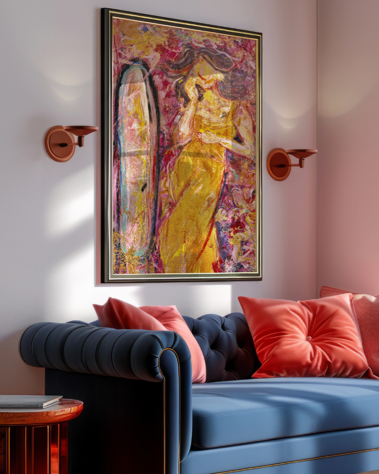 Golden Reflections – Original Painting on Canvas