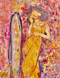 Golden Reflections painting by LRM Studio – signed original canvas artwork