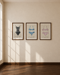 LRM Studio lingerie series – Black, Blue and Pink empowering art prints