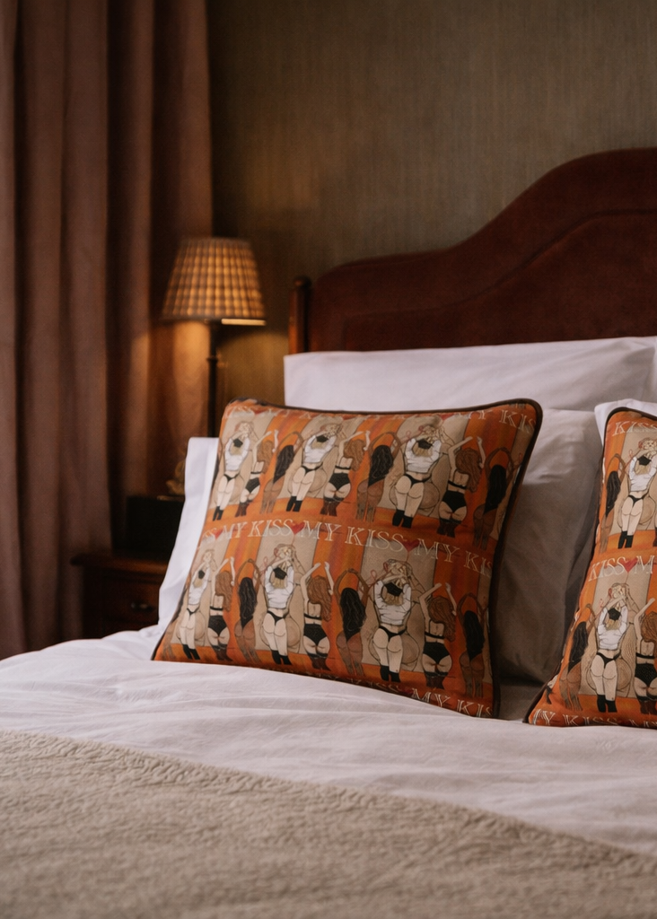 'KISS MY...' Designer Statement Cushion (40×40 cm)