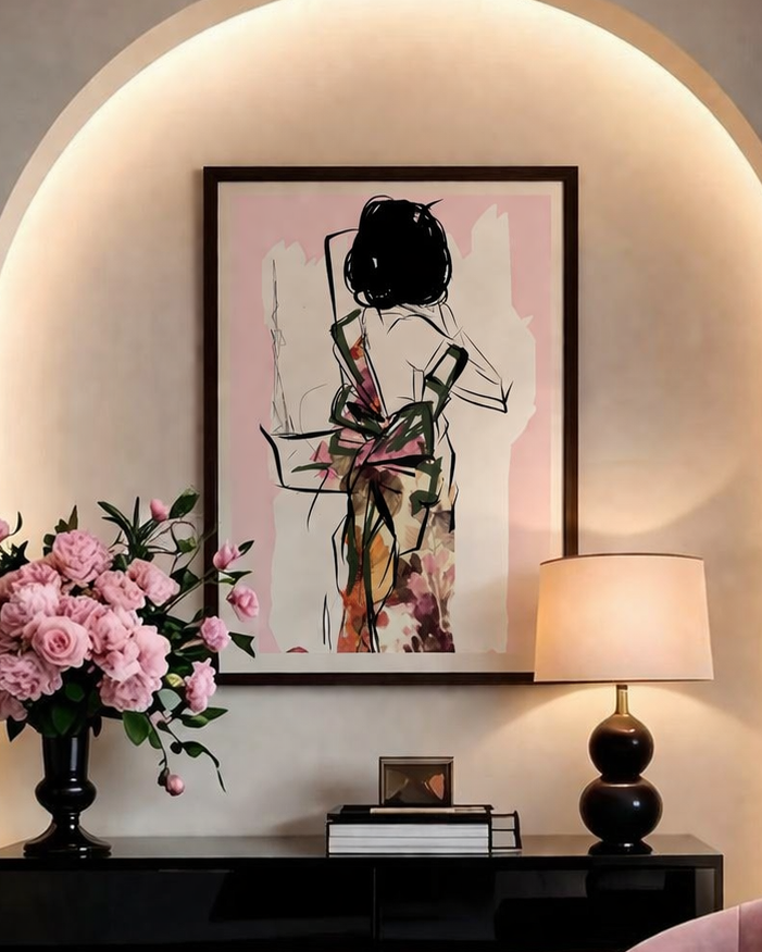 Floral Reverie – Feminine Elegance Art Print