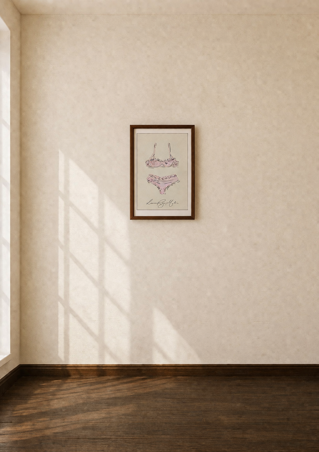 Pink Lingerie print detail – The LRM Studio bold female wall art
