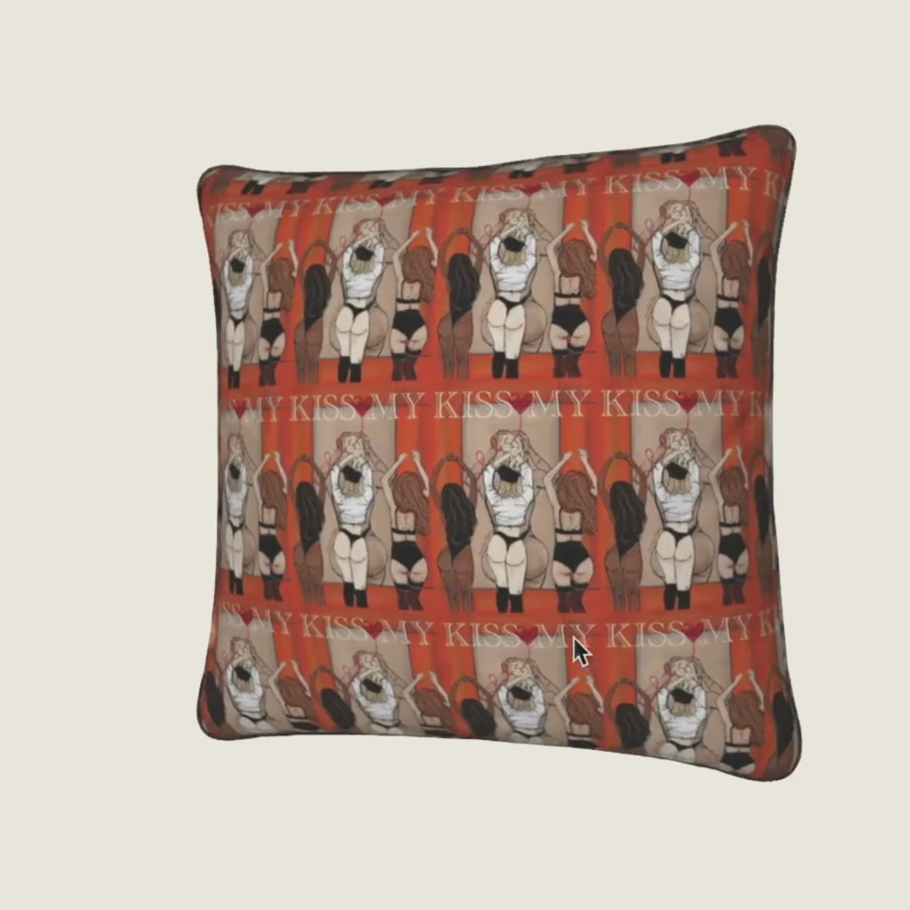 'KISS MY...'  Cushion  (60×60 cm)